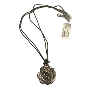 Brighton Elegant Silver Rose Pendant Necklace - Women Jewelry Retired.
